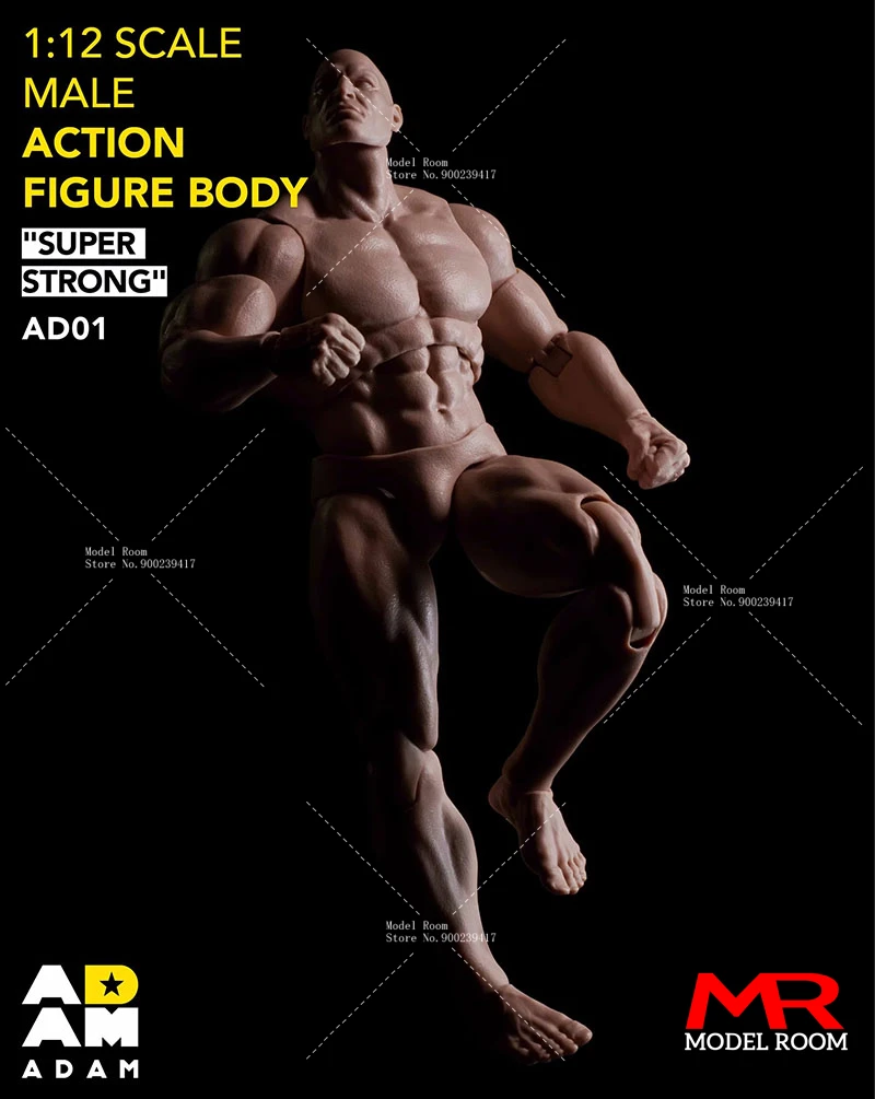 MUFF TOYS ADAM 1/12 Male Strong Muscle Joint Body 6'' Super Flexible Comic Soldier Action Figure Body Doll - Image 4