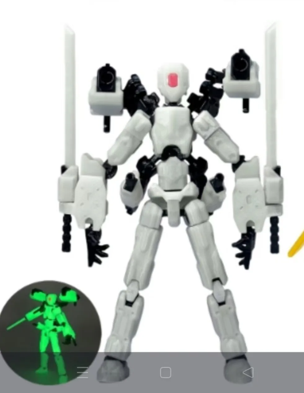 3D Printing Toy Lucky Dummy 13 Joints Movable Creative Robot With Weapons Accessories Decompression Ornament Action Figure Model - Image 7