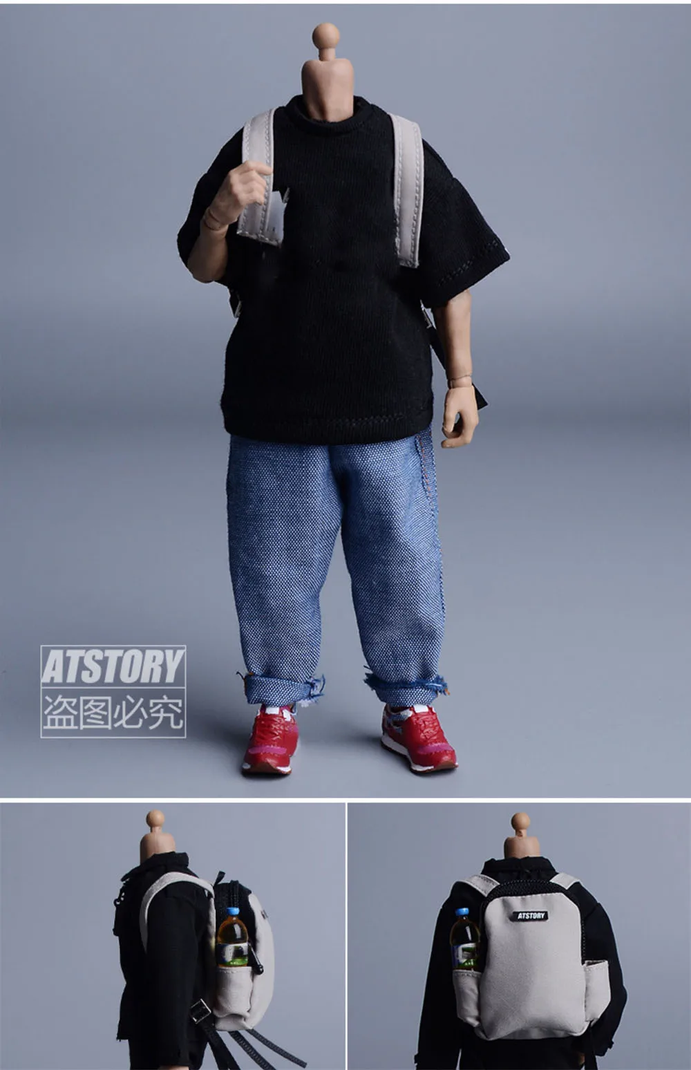 ATS 1/12 Scale Trend Versatile Shoulder Travel Sports Backpack Crossbody Sports Bag for 6" Soldier Action Figure Body Model - Image 5