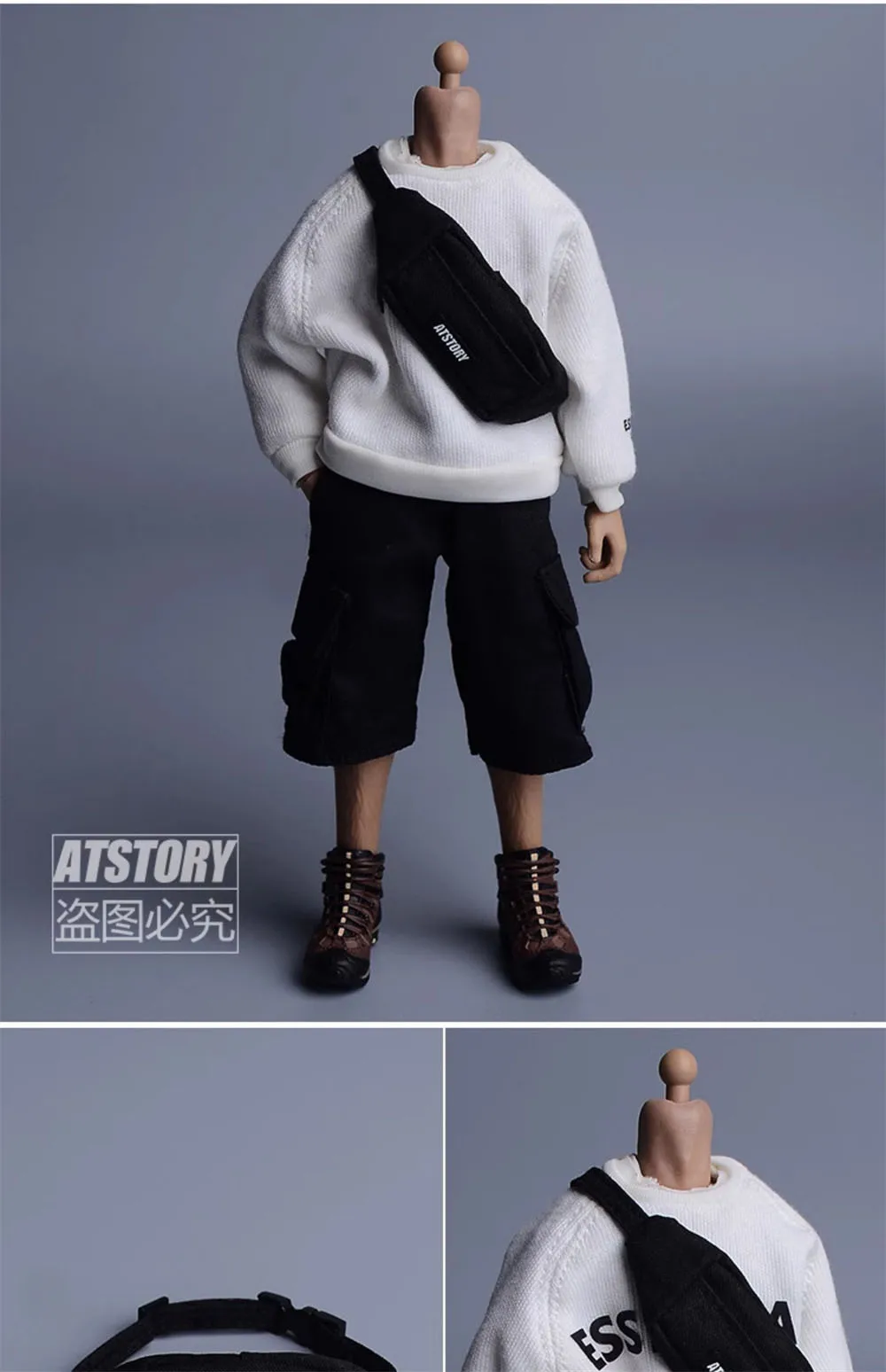 ATS 1/12 Scale Trend Versatile Shoulder Travel Sports Backpack Crossbody Sports Bag for 6" Soldier Action Figure Body Model - Image 3