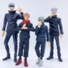 4pcs/set Gojo Satoru Anime Jujutsu Kaisen Itadori Yuji Seated Noodle Stopper Model Collectible Figure