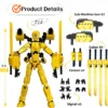 3D Printing Lucky Dummy 13 Joints Movable Creative Robot with Weapons Accessories Action Figure