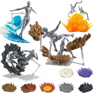 Action Figure Fissure Burning Explosion Flame Smoke Wave Special Effect Collectible Scene DIY Accessories Model Bracket Toys
