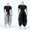 1/12 Scale Male Soldier Tight Fitting T-shirt Lantern Pants Belt Warrior Uniform Action Figure