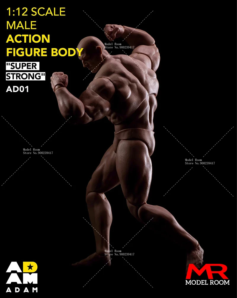 MUFF TOYS ADAM 1/12 Male Strong Muscle Joint Body 6'' Super Flexible Comic Soldier Action Figure Body Doll - Image 3