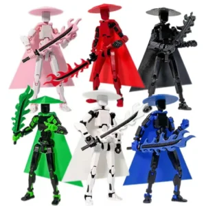 Jianghu Chivalry Lucky 13 Figure Soldier 3D Printed Toy Jointed Movable Lucky 13 Dummy Action Figure Flaming Sword Accessories