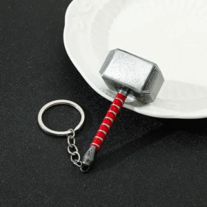 Marvel  The Avengers Thor Hammer Metal Key Chain Marvel Keyring Men Women Key Holder Car Keychain Accessories Toys Gifts