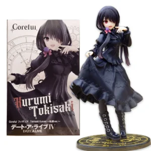 18CM DATE A LIVE Tokisaki Kurumi Anime Figure Cute Girl Model Toy PVC Black Dress Dress Up Standing Model Car Interior Ornament