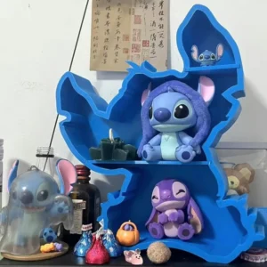 20cm Stitch Animation Shape Mini Garage Kit Storage Removable Cabinet Does Not Contain Toy Desktop Collect Model Display Rack