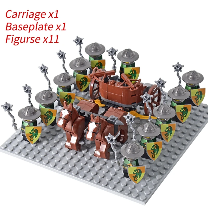 Medieval Knights mini Action Figures Building Blocks Roman Chariot Carriage Soldier War Horse Bricks Toys for Children Gift - Image 33