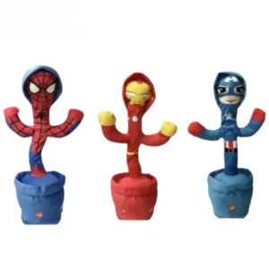 Marvel Avengers Spiderman Iron Man Captain America Creative Dancing Cactus Model Talking Recording Repeating Toy Birthday Gift