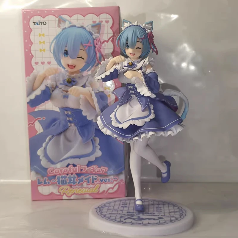 In Stock Genuine Taito Coreful Re:Zero-Starting Life In Another World Rem Ram Moe Cat Ear Maid Ver. Renewal Collectible Figure - Image 7