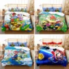 Super Mario Bros Bedding Set Anime Luigi Yoshi Pillowcase 3D Bed Duvet Collectible Figure