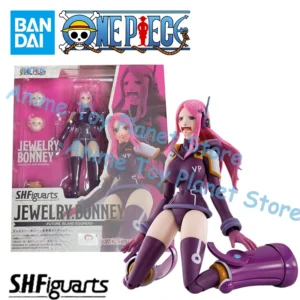 In stock Bandai Original Anime Figure One Piece S.H.Figuarts Jewelry Bonney -FUTURE ISLAND EGGHEAD- Action Figurine Toys Model