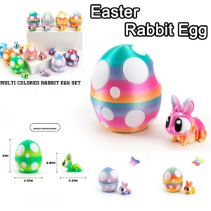 Hot Easter Polka Dot Rabbit Egg Table Ornament Animal Figurine Children Home Bedroom Festival Decoration Atmosphere Gift Prop