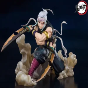 Demon Slayer Anime Figure 15cm Battle Uzui Tengen Scene PVC Statue Model Dolls Figurines Decor Toys Gift