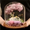 Glass Cover Clay Star Castle Hand Model Clock Dust Display Collectible Figure