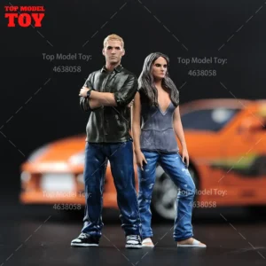 Painted Miniatures 1/64 1/43 1/87 Jordana Brewster Female Paul Walker Male Scene Figure Dolls Unpainted Model For Cars Vehicles