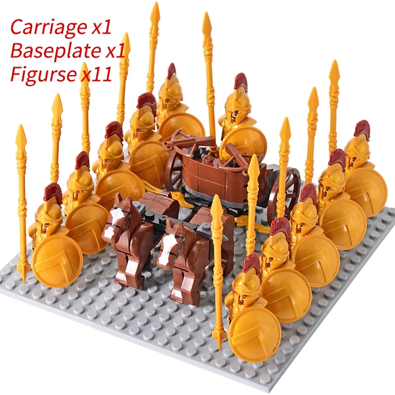 Medieval Knights mini Action Figures Building Blocks Roman Chariot Carriage Soldier War Horse Bricks Toys for Children Gift - Image 45