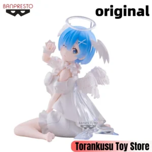 Banpresto Re ZERO Starting Life in Another World Anime Rem Angel Relax Time Action Figures Model Figurine Original Figuarts