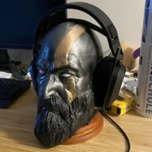 God of War Kratos Statue Game Characters Toys 3D Statue Headphone Stand Holder Desk Desktop Creative Model Decoration Home Decor