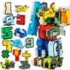Assembling Building Set Blocks Educational Transformation Number Robot Deformation Action Figure