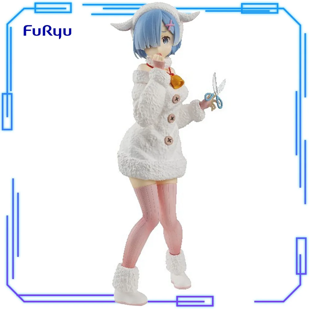 In Stock FuRyu Original Genuine Re: Life A Different World From Zero Rem Wolf and Seven Little Goats 21cm Model Figure Toys Gift