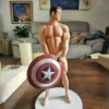 Captain America Chris Evans Artistic Handheld with Accessories Goods Mobile Action Figure