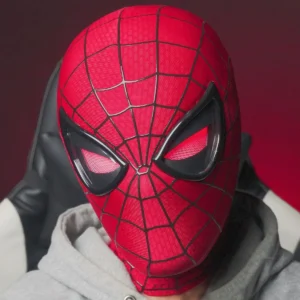 New The Amazing Spider-Man Headgear Movable Mask Helmet Electric Ring Control Eye Luminous Cosplay Collection Model Toy Kid Gift