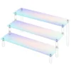 1-5 Tier Iridescent Acrylic Display Risers Stand Shelf for Figures Collectibles Cupcakes Collectible Figure