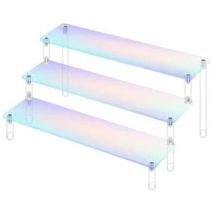 1-5 Tier Iridescent Acrylic Display Risers Stand Shelf for Figures Collectibles Cupcakes Perfumes Jewel Decorating & Organizing