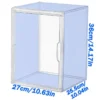 Transparent Blue Display Cabinet 36×27×25.5cm for Figures and Collectibles