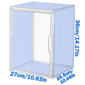 (36×27×25.5cm) Display Cabinet Transparent Blue Storage Organizer – For Figurines, Jewelry, Makeup, Bag Items,