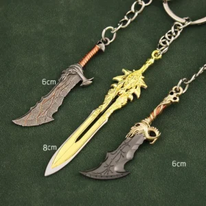 8cm Metal Chaos Blade of Olympus God of War Kratos Game Peripheral 1/12 Doll Equipment Mini Sword Weapon Model Keychain Ornament