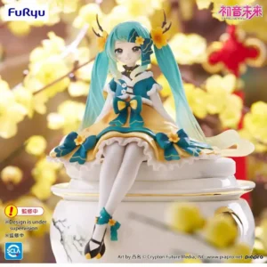 Judai Original FuRyu Vocaloid Hatsune Miku Noodle Stopper Figure Miku Spring FLOWER PVC Action Figure Model Toys