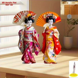 Traditional Japanese Geisha Lightweight Acrylic Statue Office Decor Or Japanese Themed Party Decoration