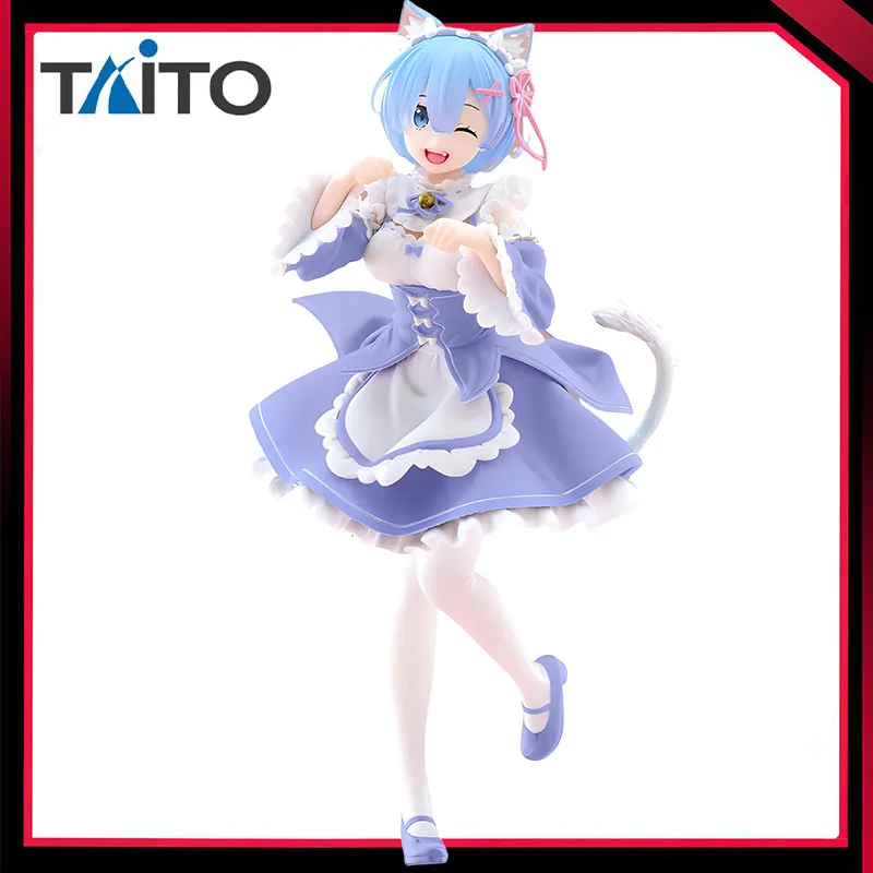 Original Genuine TAITO Re: Zero Starting Life in Another World 18cm Rem New Outfit Version Anime Cute Kawaii Figure Toy Doll