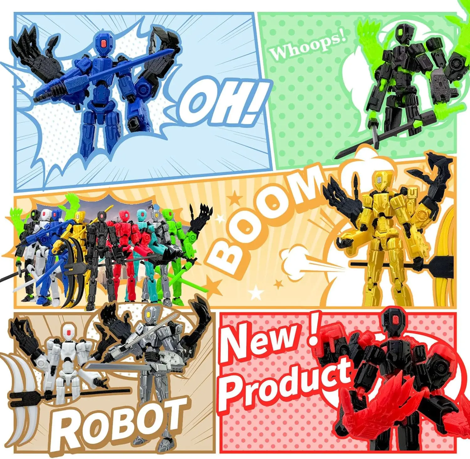 8Inch T13 Assembly Completed Action Figure,3D Printed Multi-Jointed Movable Toy Nova 13 Action Figures Desktop Decor for Game Lo - Image 5