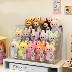 Labubu Display Rack Desktop Plush Toy Single Layer Staircase Storage Box, Pull String Blind Box Organizer