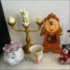 Disney Beauty and the Beast Figures Cogsworth Mr Clock Lumiere Candle Lamp Collectible Figure