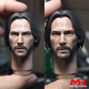 1/6 Keanu Reeves Head Sculpt Normal Injured Head Sculpt Carving Model Fit 12'' Male Soldier Action Figure Body Dolls