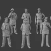 1/144 Scale German U-boat Crew 10 Figures Resin Model Miniature Military Modern Collectible Figure