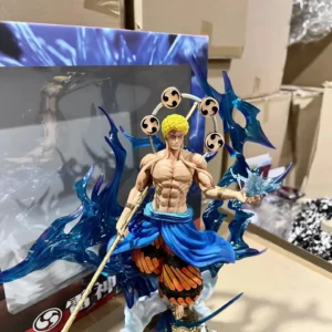 New Hot One Piece Enel Thunder God Light Up Double Head Sculpt Anime Action Figure Statue Desktop Decoration For Anime Fans