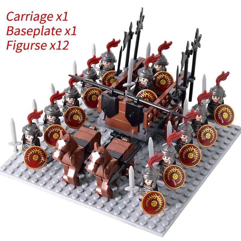 Medieval Knights mini Action Figures Building Blocks Roman Chariot Carriage Soldier War Horse Bricks Toys for Children Gift - Image 50