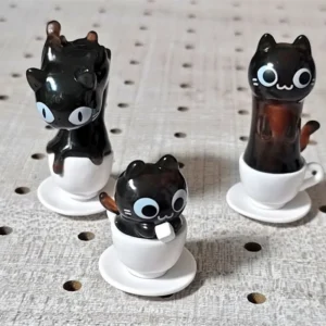Cat Cafe Coffee Styling Blind Box Transparent Funny Posture Action Figures Model Collection Toy Desktop Decor Christmas Gifts