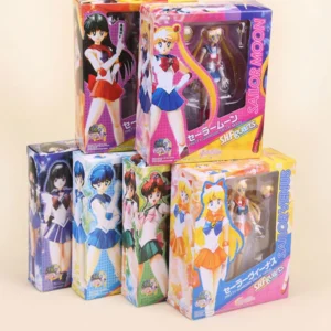 14CM Anime Sailor Moon Figure Movable Joints Kawaii Doll Model Decor Collectible Pvc Cartoon Cute Toys Kids Fans Birthday Gift