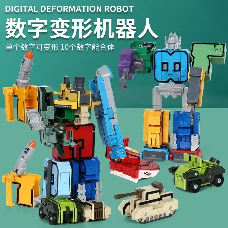 Assembling Building Set Blocks Educational Toys Action Figure Transformation Number Robot Deformation Robot Toy for Kids Gifts - Image 3