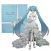 20CM Anime Hatsune Miku 1/7 Wedding Dress Ver Flower Model Action Figure