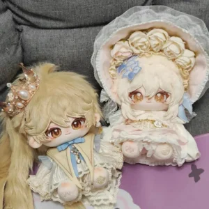 Genshin Impact Traveler Aether & Lumine 20cm Cotton Doll - High-Quality Plush Fan-Made Collectible Game-Inspired Gift