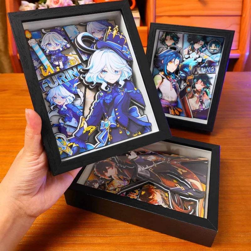 Game Genshin Impact Figure Unique 3d Art Painting Furina Xiao Zhongli Cartoon Character Collect Ornaments Bedroom Decor Gifts - Image 3